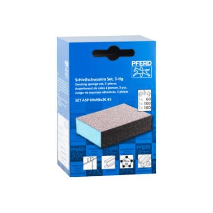 PFERD TOOLS 44698010 - Jeu de cales à poncer résistantes à l’eau 69x98x26 mm A60, A100, A180 à quatre faces pour une utilisation universelle