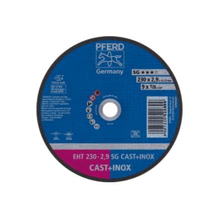 PFERD TOOLS 61328832 - Disque à tronçonner EHT droite gamme performance SG CAST+INOX pour fonte/acier inoxydable (lot multiple)