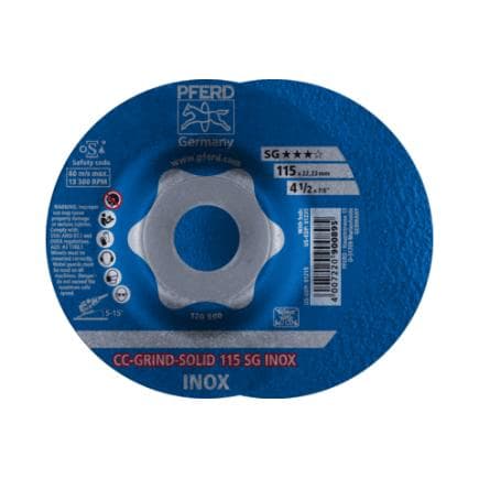 PFERD TOOLS 64186115 - Disque abrasif CC-GRIND SOLID gamme performance COARSE SG INOX pour acier inoxydable (lot multiple)