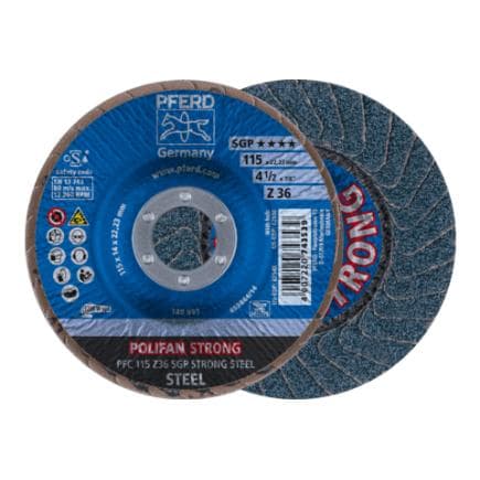 PFERD TOOLS 67788115 - Disque à lamelles POLIFAN STRONG PFC conique gamme spéciale SGP STEEL pour acier (lot multiple)