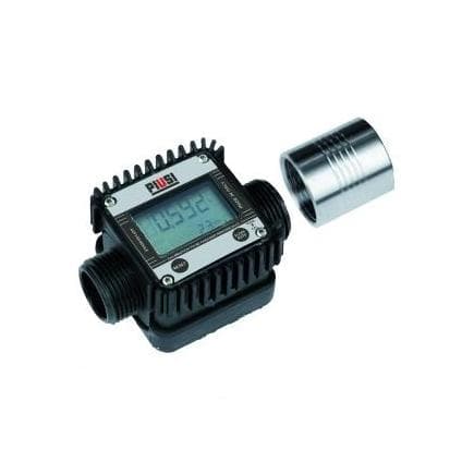 PIUSI F0040700A - Compteur numérique K24 noir avec connexions mâle/mâle-femelle 1" BSP pour débit de gasoil