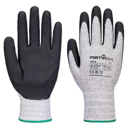 PORTWEST A312G8RM - Gant Grip 13 en nitrile, Gris/Noir (12 pcs.)