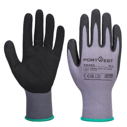 PORTWEST AB350G8RL - Gant DermiFlex Essential, gris/noir (12 pcs.)