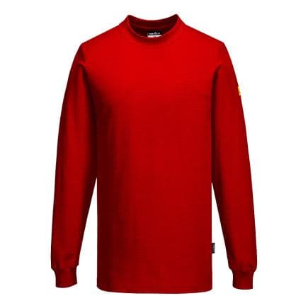 PORTWEST AS22DRRXL - T-shirt manches longues antistatique ESD, Rouge foncé