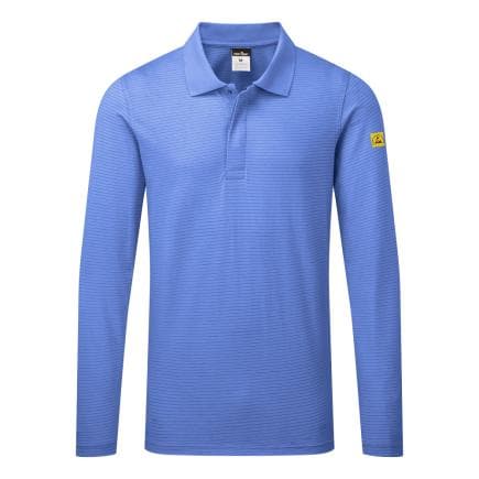 PORTWEST AS23HBRXL - Polo manches longues ESD, Bleu Hamilton
