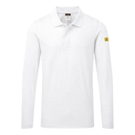 PORTWEST AS23WHRM - Polo manches longues ESD, Blanc