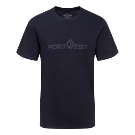 PORTWEST B198NVR4XL - T-shirt en coton Portwest manches courtes, Marine Blu