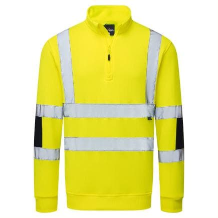 PORTWEST B314YERL - Sweat-shirt hi-vis tricot 1/2 zippé, jaune