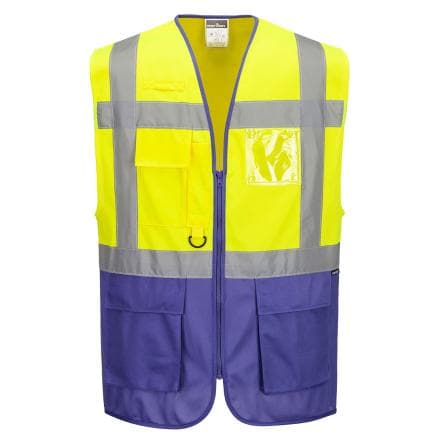 PORTWEST C476YPRL - Gilet Executive Warsaw, Jaune/violet