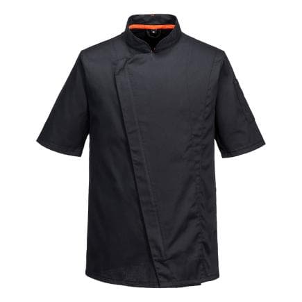 PORTWEST C739BKRL - Veste de cuisine Maille Pro manches courtes, Noir