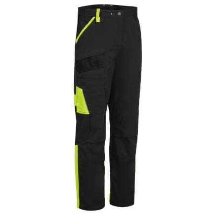 PORTWEST CD111KYR40 - Pantalon de travail en coton bicolore WX1, Noir/jaune