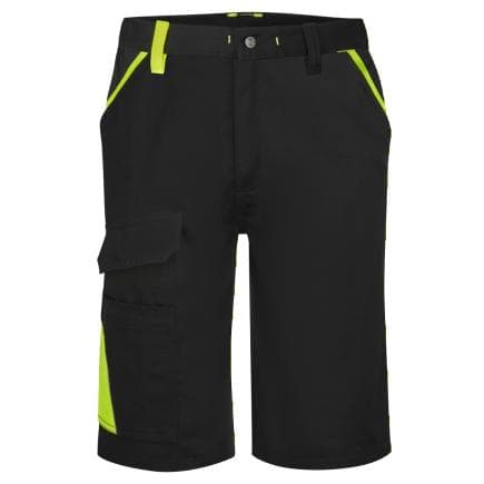 PORTWEST CD114KYR38 - Bermuda coton bicolore WX1, Noir/jaune