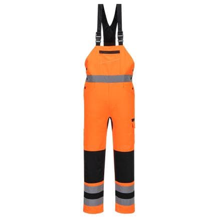 PORTWEST CD852OBRL - Cotte à bretelles HV éco-conçu WX2, Orange/Noir
