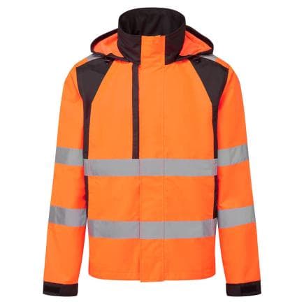 PORTWEST CD860OBRM - Veste de pluie WX2 Eco HV, Orange/Noir