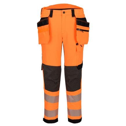 PORTWEST EV448OBR34 - Pantalon stretch Poches flottantes EV4 Haute-Visibilité Classe 2, Orange/Noir