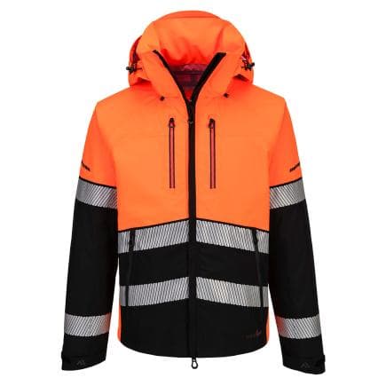 PORTWEST EV465OBRM - Veste imper-respirante à capuche HV EV4 (3L), Orange/Noir
