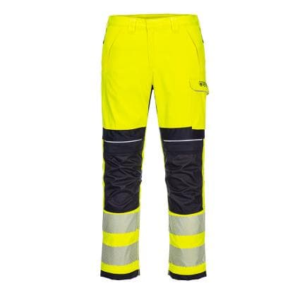 PORTWEST FR406YNR32 - Pantalon de travail PW3 Modaflame HV, Jaune/Marine Blu