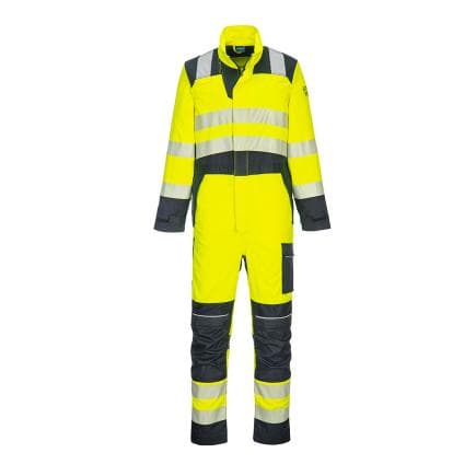 PORTWEST FR507YNRL - Combinaison Modaflame PW3 HV, Jaune/Marine Blu
