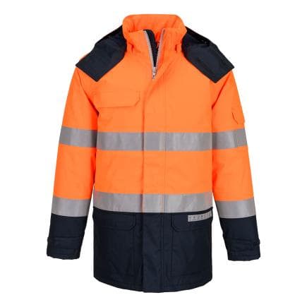 PORTWEST FR617ONRL - Parka Bizflame HV, Orange/Marine Blu
