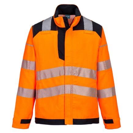 PORTWEST FR722OBRL - Veste de travail Modaflame PW3 HV, Orange/Noir
