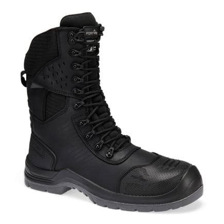 PORTWEST FV03BKR43 - Boots haute en cuir composite S7L ESD HRO LG FO SC CI SR, Noir