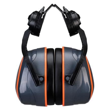 PORTWEST PW05GOR - Coquilles antibruit HV Extreme avec fixation haute sans métal, Gris/Orange