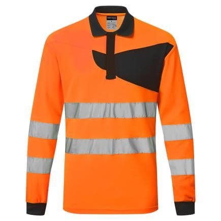 PORTWEST PW220OBRXXXL - Polo Haute Visibilité ML PW2, Orange/Noir