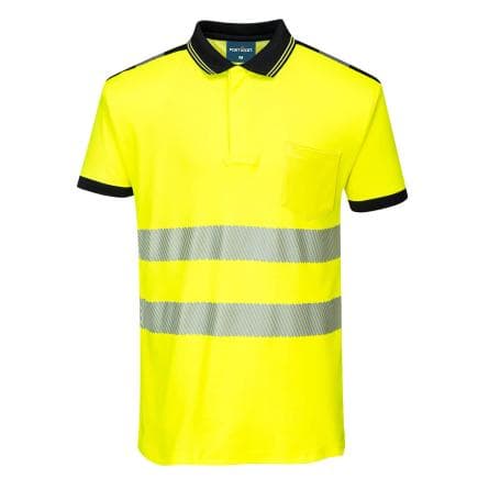 PORTWEST PW317YBRL - PW3 Polo Hi-Visible S/S, Jaune/Noir