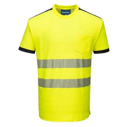 PORTWEST PW318YBRL - T-shirt PW3 hi-visible S/S, jaune/noir