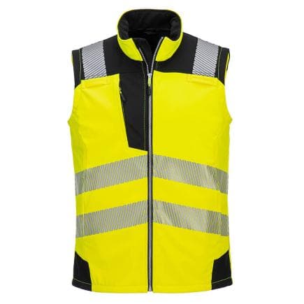 PORTWEST PW325YBRXXXL - Softshell sans manches Hi-Vis (3 couches), Jaune/Noir