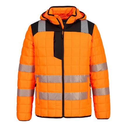 PORTWEST T165OBRM - Veste hybride baffle HV PW3, Orange/Noir