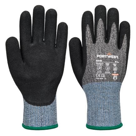 PORTWEST A646K8RL - Gant nitrile Vis-Tex Winter Cut D13, Noir