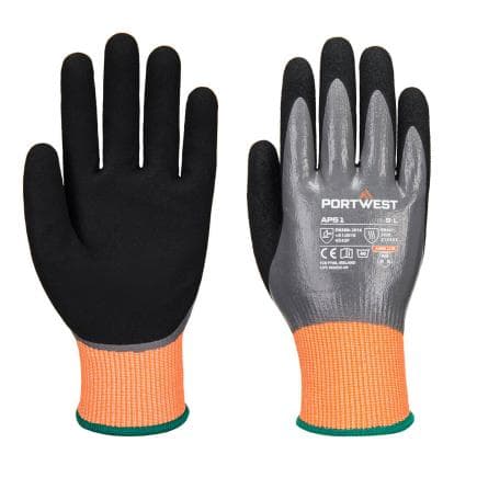 PORTWEST AP51G8RL - Gant Cut F15 en nitrile aqua, gris/noir