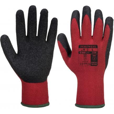 PORTWEST A100R8RXXL - Gant enduit latex, rouge/noir (lot multiple)