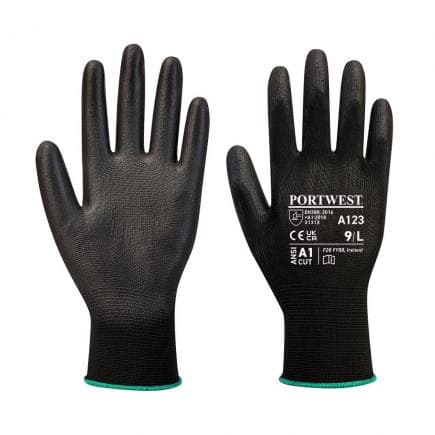 PORTWEST A123K8RXL - Gant enduit PU sans latex-carton complet (144), noir