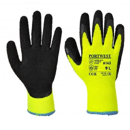 PORTWEST A143Y8RM - Gant thermique Soft Grip, jaune/noir (lot multiple)