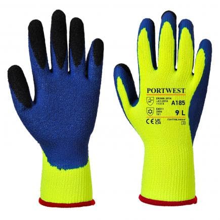 PORTWEST A185Y4RXL - Gant Duo-Therm, jaune/bleu (lot multiple)