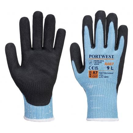 PORTWEST A667B8RXXL - Gant coupure claymore ahr, bleu/noir