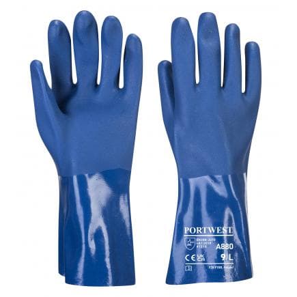 PORTWEST A880BLUL - Gants PVC manchette 30cm