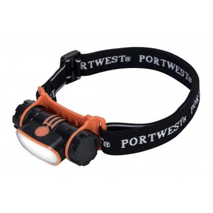 PORTWEST PA70BKR - Lampe frontale rechargeable par usb, noir