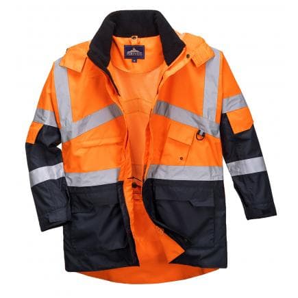 PORTWEST S760ONRM - Parka bicolore respirant Hi-Vis, orange/marine
