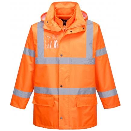 PORTWEST S765ORRS - Parka Hi-Vis essential 5 en 1, orange