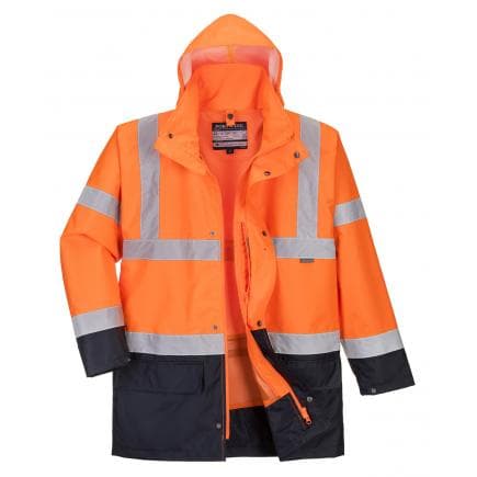 PORTWEST S766ONRXXL - Parka 5 en 1 essentiel bicolore, orange/marine