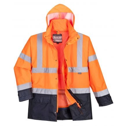 PORTWEST S768ONRL - Parka bicolore Executive 5-en-1, orange/marine