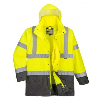 PORTWEST S768YGYL - Parka bicolore Executive 5-en-1, jaune/gris