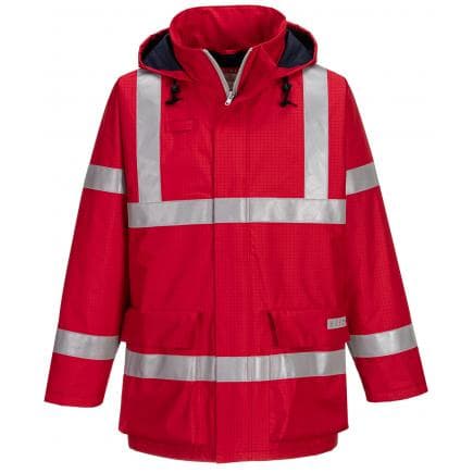 PORTWEST S785RERL - Veste de pluie FR Anti-statique Bizflame, rouge