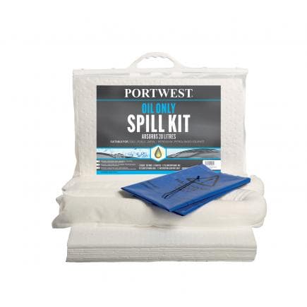 PORTWEST SM60WHR - Kit absorbant 20 litres, hydrocarbures uniquement, blanc
