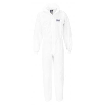 PORTWEST ST35WHRM - Combinaison Biztex sms type 5/6 avec poignets tricot, blanc
