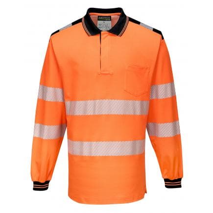 PORTWEST T184OBRL - PW3 Polo haute visibilité ml, orange/noir