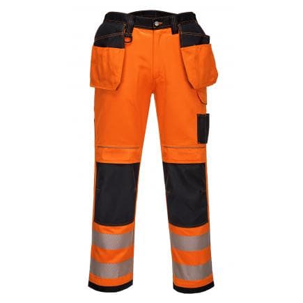 PORTWEST T501OBR34 - Pantalon HV PW3 poches flottantes, orange/noir